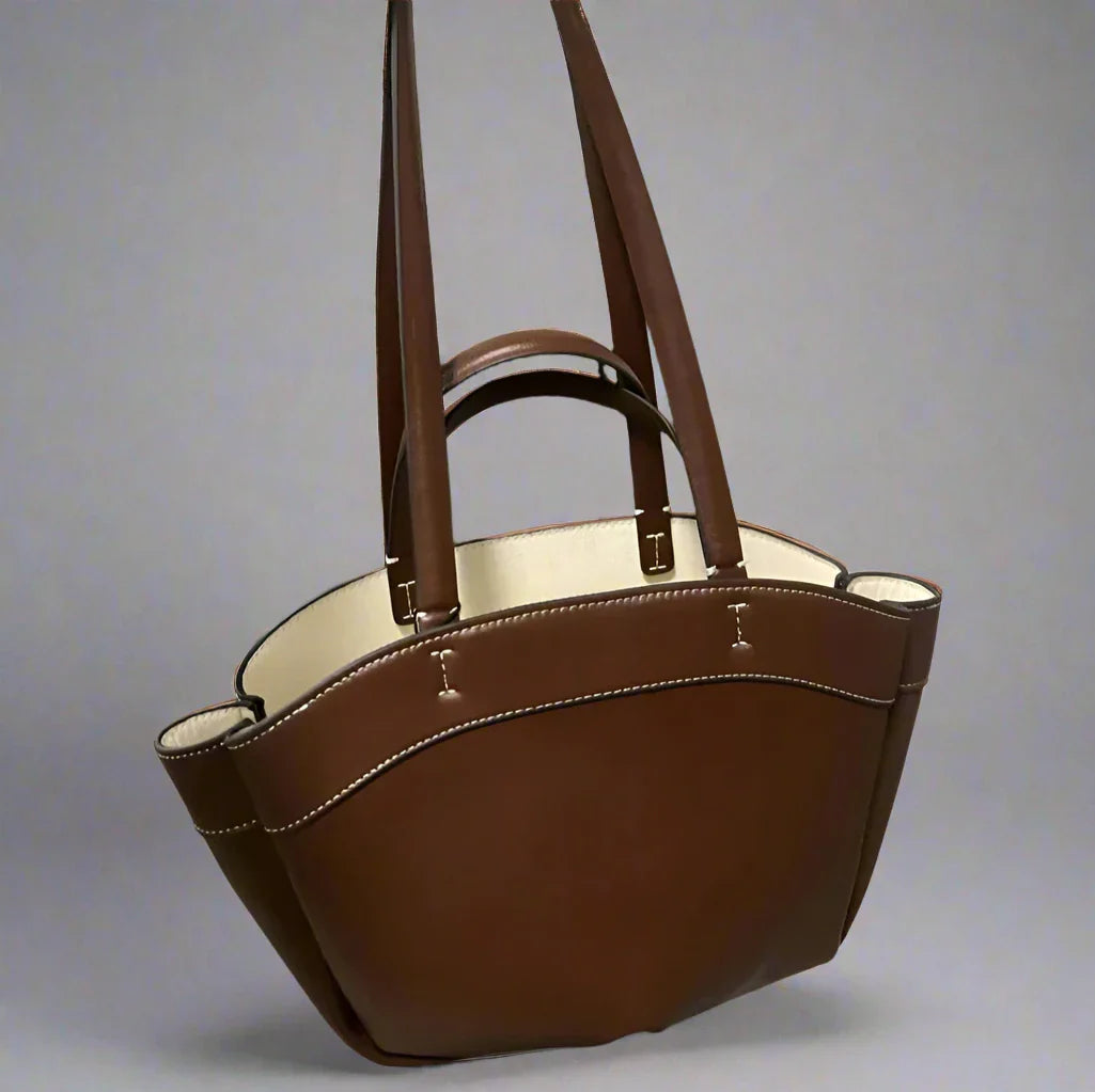 Rumi Casual Vegan Leather Basket Tote