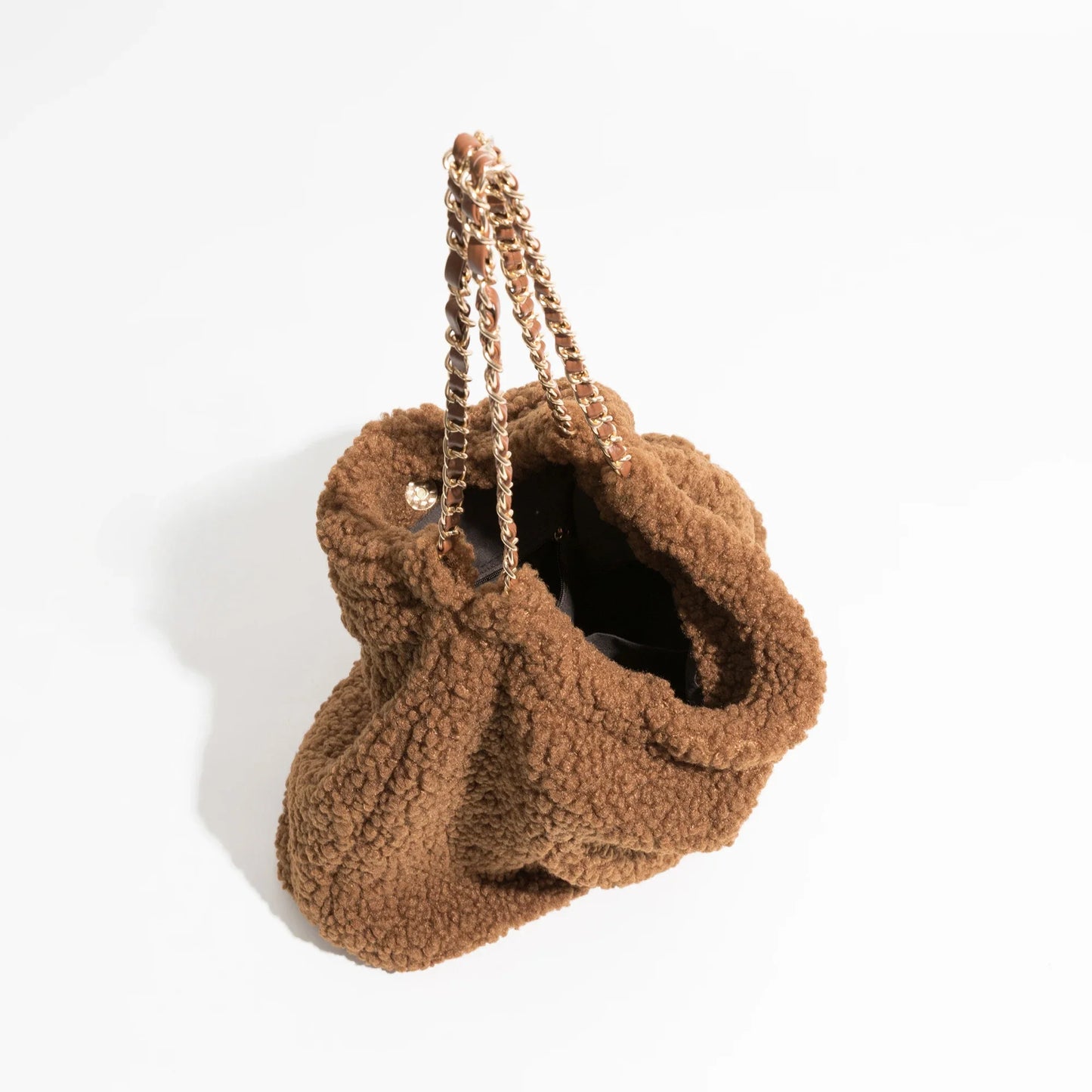 Dasia Faux Teddybear Lambs Fur Hobo Bag